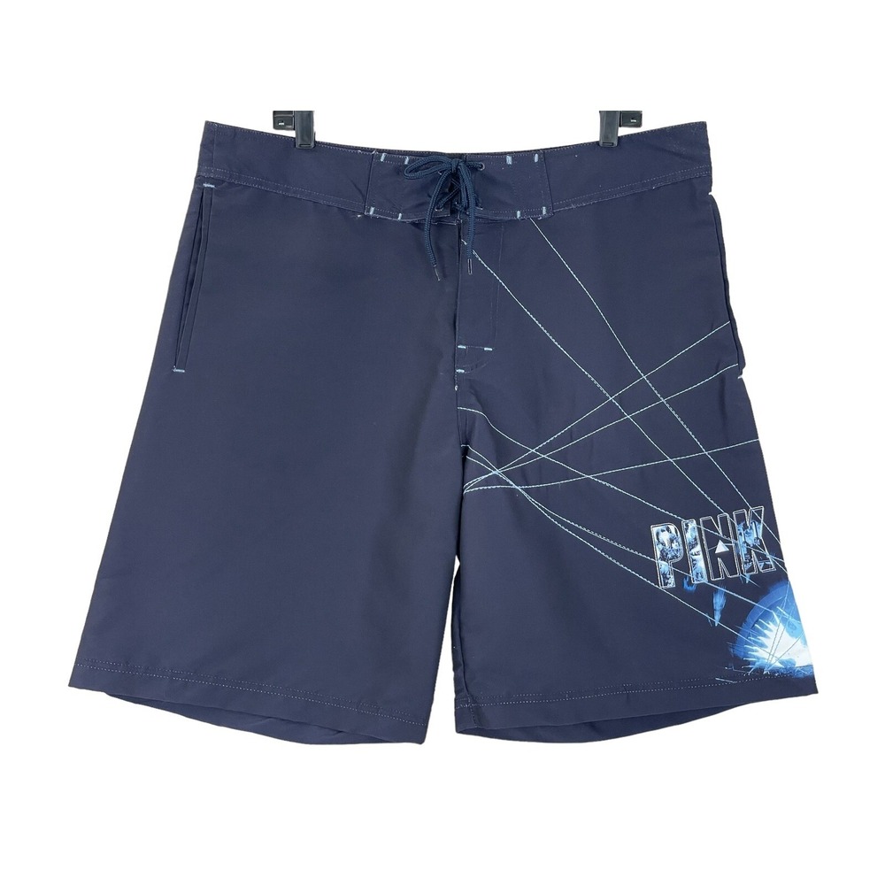 Pink Floyd Official Licensed Board Shorts Men's Size 38‎ Blue Embroidered
